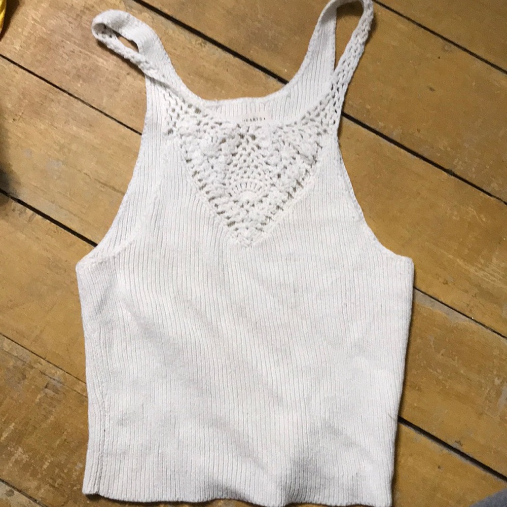 white cropped tank